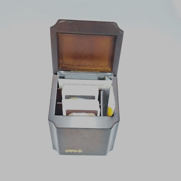 Solid Wood Playing Card Storage Box-Score Pad-Pencils-2 Decks of Cards-VTG - Picture 11 of 16